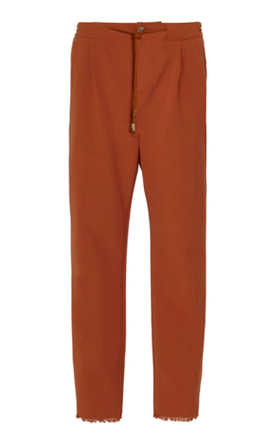 Shop Nanushka Drawstring Suit Pants In Orange