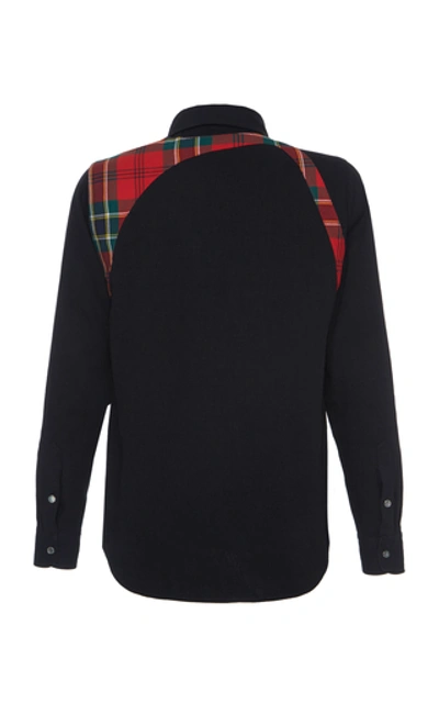 Shop Alexander Mcqueen Slim-fit Harness-detailed Denim Shirt In Black