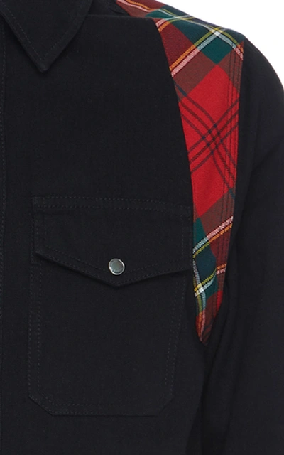 Shop Alexander Mcqueen Slim-fit Harness-detailed Denim Shirt In Black