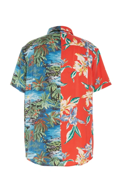 Shop Lost Daze Multi-print Silk Button-up Shirt In Floral