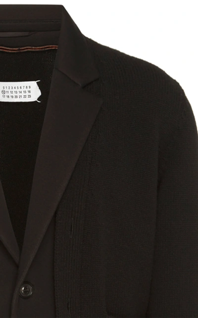 Shop Maison Margiela Cotton-jersey Blazer In Black