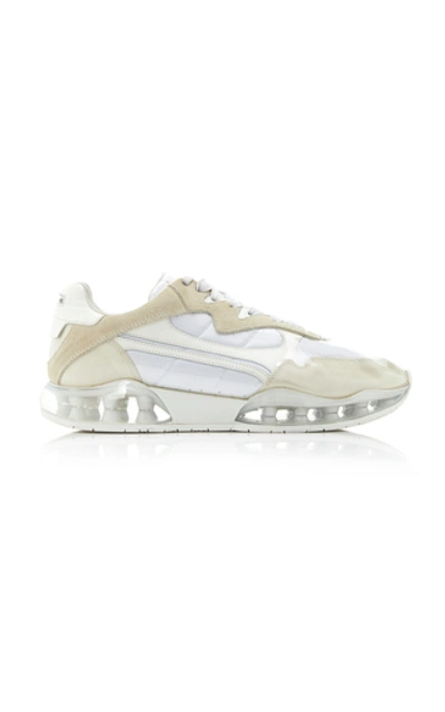 Shop Alexander Wang Stadium Two-tone Suede, Mesh And Rubber Sneakers In White