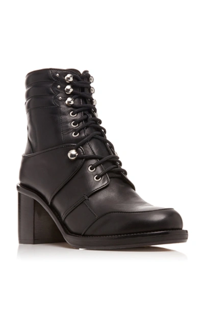 Shop Tabitha Simmons Leo Leather Ankle Boots In Black