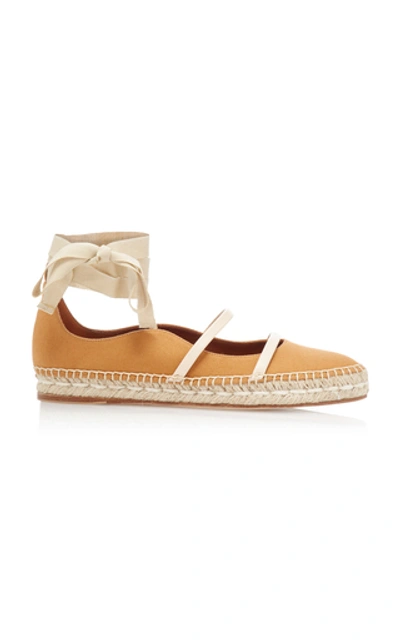 Shop Malone Souliers Selina Espadrille Canvas Flats In Brown