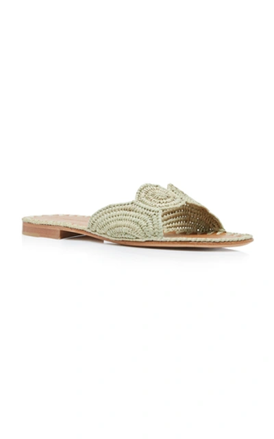Shop Carrie Forbes Naima Raffia Sandals In Green