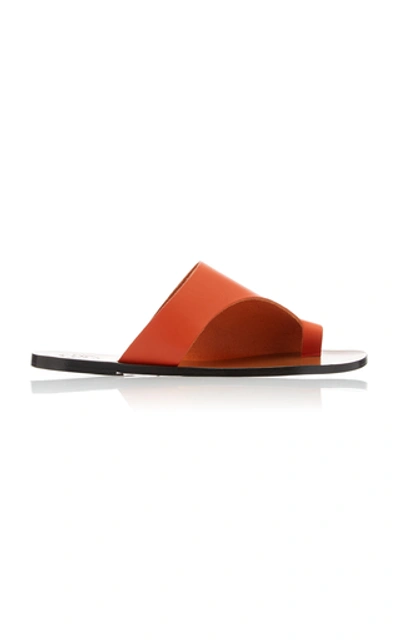 Shop Atp Atelier Rosa Cutout Leather Sandals In Orange