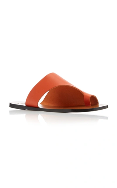 Shop Atp Atelier Rosa Cutout Leather Sandals In Orange