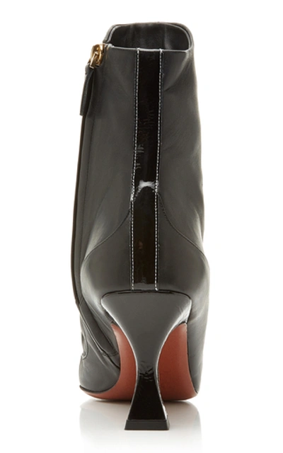 Shop Manu Atelier Duck Patent Leather-trimmed Ankle Boots In Black