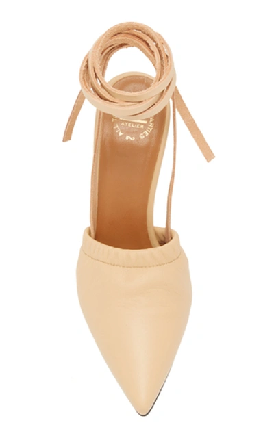 Shop Atp Atelier Maida Leather Sandals In Neutral