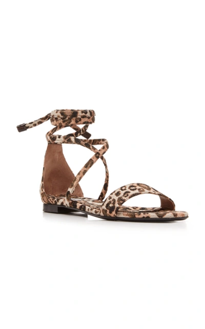 Shop Tabitha Simmons Nellie Printed Corduroy Sandals In Animal