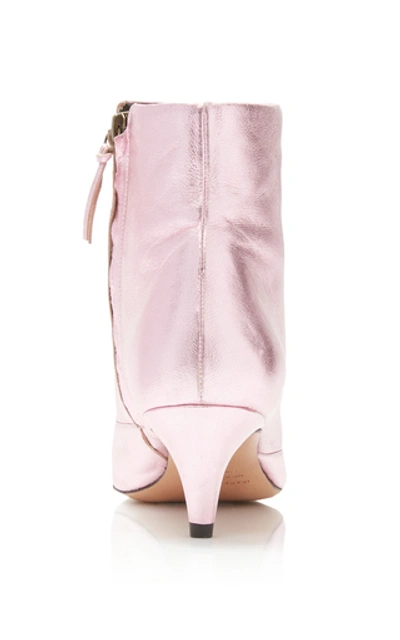 Shop Isabel Marant Durfee Foiled Booties In Pink