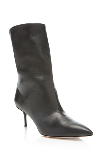 Shop Aquazzura Very Boogie Leather Ankle Boots In Black