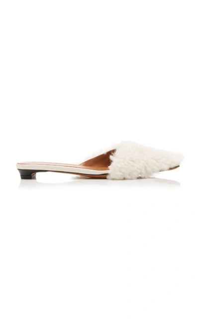 Shop Atp Atelier Fioli Shearling Sandals In White
