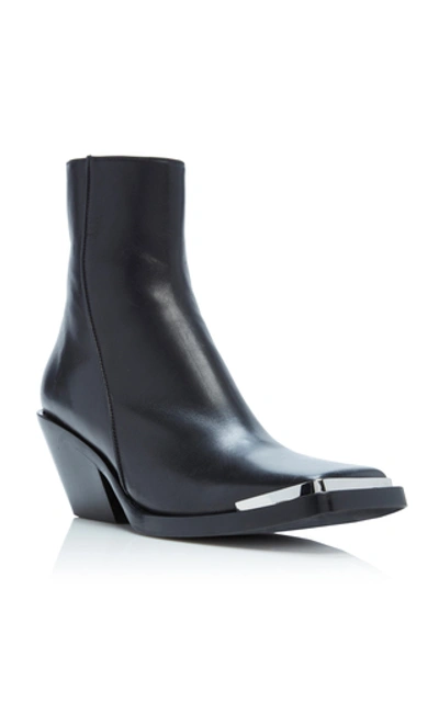 Shop Acne Studios Braxton Leather Ankle Boots In Black