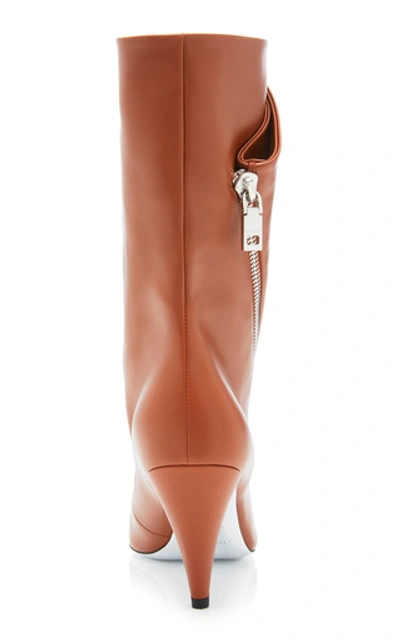 Shop Givenchy Show Zip Leather Ankle Boot In Tan