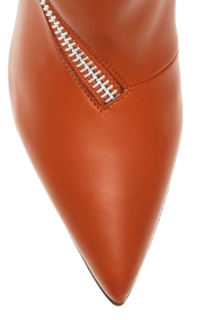 Shop Givenchy Show Zip Leather Ankle Boot In Tan