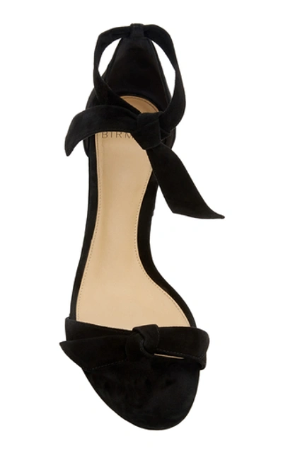 Shop Alexandre Birman Clarita Bow-embellished Suede Sandals In Black