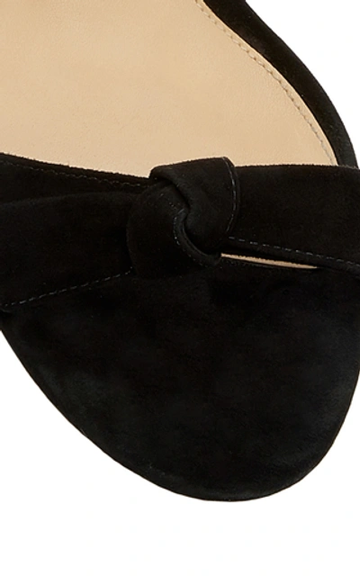 Shop Alexandre Birman Clarita Bow-embellished Suede Sandals In Black