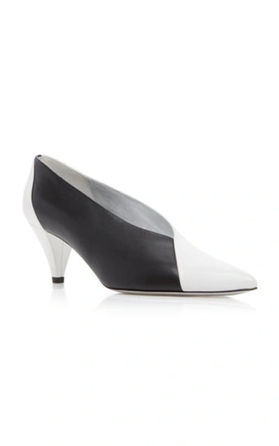 Shop Givenchy Two-tone Leather Pumps In Black/white