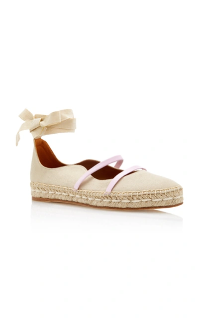 Shop Malone Souliers Selina Espadrille Canvas Flats In Neutral