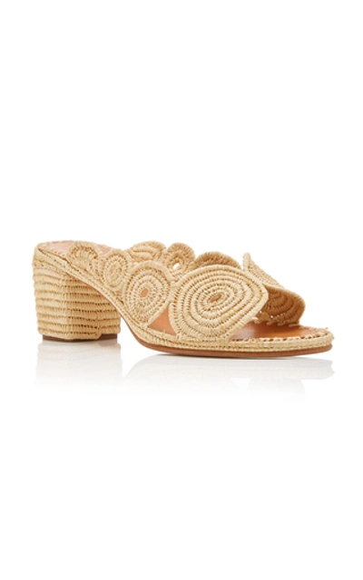 Shop Carrie Forbes Ayoub Raffia Mules In Neutral