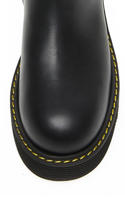 Shop Marni Leather Platform Ankle Boots In Black