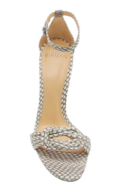 Shop Alexandre Birman Vicky Knotted Snake-effect Leather Sandals In Animal