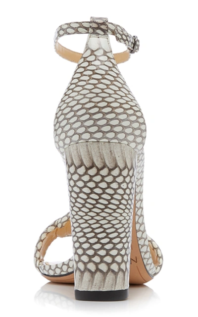 Shop Alexandre Birman Vicky Knotted Snake-effect Leather Sandals In Animal