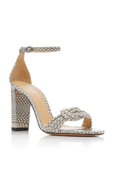 Shop Alexandre Birman Vicky Knotted Snake-effect Leather Sandals In Animal