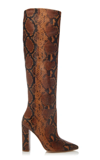 Shop Ulla Johnson Jerri Snake-effect Leather Boots In Brown
