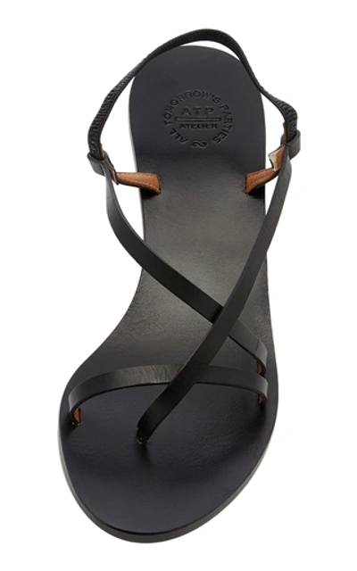 Shop Atp Atelier Nashi Leather Sandals In Black