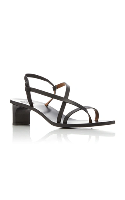 Shop Atp Atelier Nashi Leather Sandals In Black