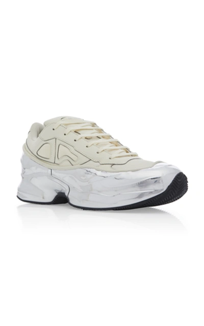 Shop Adidas Originals Ozweego Two-tone Leather Sneakers In White