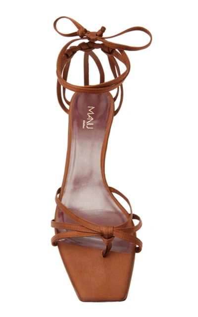 Shop Manu Atelier Lace-up Leather Sandals In Burgundy