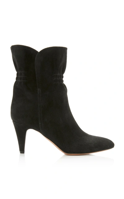 Shop Isabel Marant Dedie Leather Ankle Boots In Black