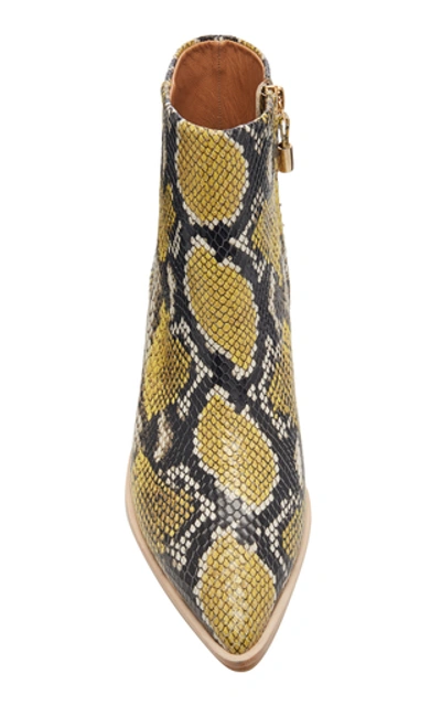 Shop Ulla Johnson Cruz Snake-effect Leather Booties In Multi