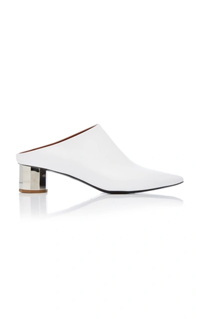 Shop Proenza Schouler Mirrored-heel Leather Mules In White