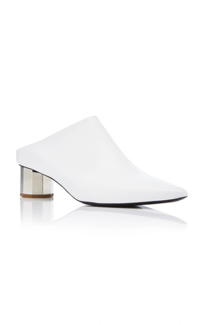 Shop Proenza Schouler Mirrored-heel Leather Mules In White