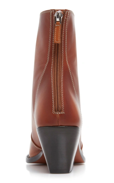 Shop Givenchy Leather Ankle Boots In Brown