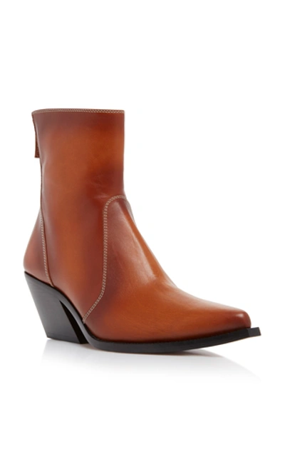 Shop Givenchy Leather Ankle Boots In Brown