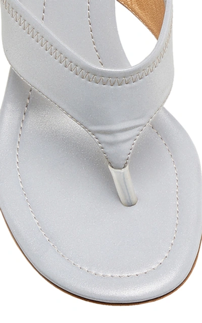 Shop Yeezy Reflective Neoprene Sandals In White