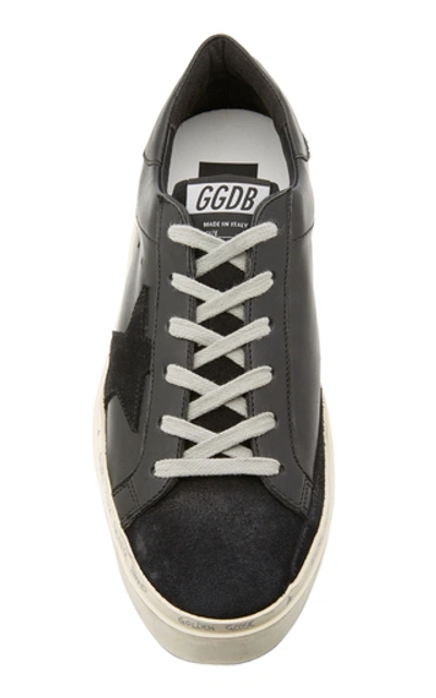 Shop Golden Goose Hi Star Platform Leather And Suede Sneakers In Black