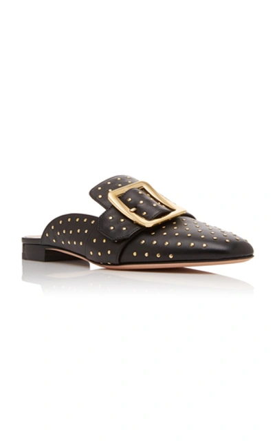 Shop Bally Janesse Stud-embellished Leather Mules In Black
