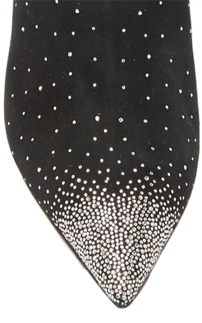 Shop Jimmy Choo Mavis Crystal-embellished Suede Boots In Black