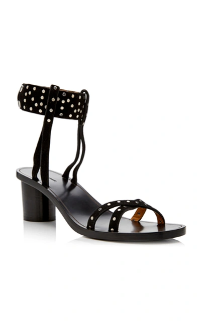 Shop Isabel Marant Joakee Studded Suede Sandals In Black