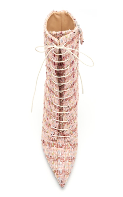 Shop Brock Collection Multi-colored Tweed Lace-up Boots In Pink