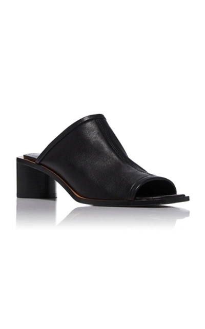 Shop Acne Studios Bernelle Two-tone Leather Mules In Black