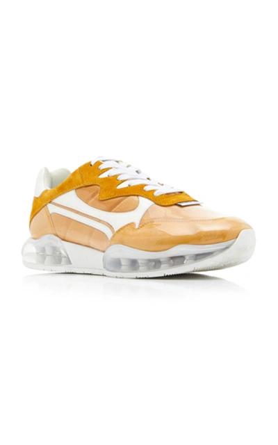 Shop Alexander Wang Stadium Two-tone Suede, Mesh And Rubber Sneakers In Yellow