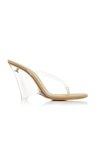 Shop Yeezy Pvc Wedge Sandals In White