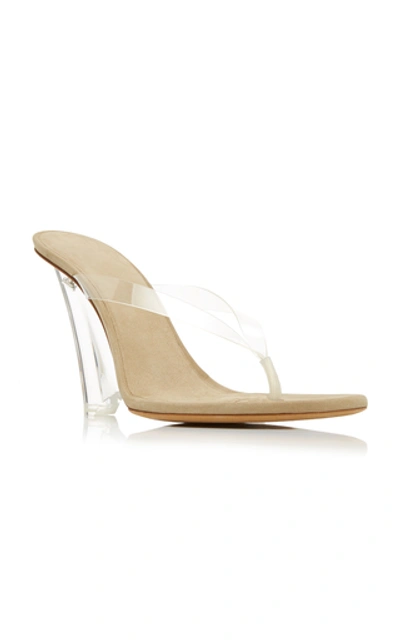 Shop Yeezy Pvc Wedge Sandals In White